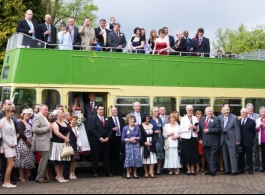 Green bus for wedding hire in Portsmouth